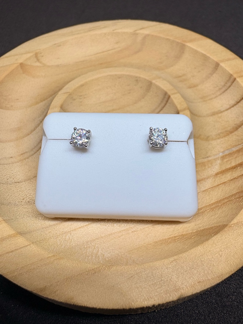 Moissanite .50CTW Sterling Silver Screw Back 4MM Stud Earrings - Picture 2 of 7